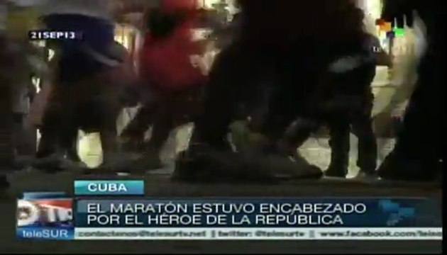 Realizan caminata en Cuba en honor a los cinco héroes