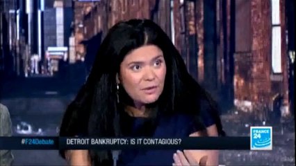 Raquel Garrido à France 24 "Detroit must choose between the people and the banks " le 24/07/2013