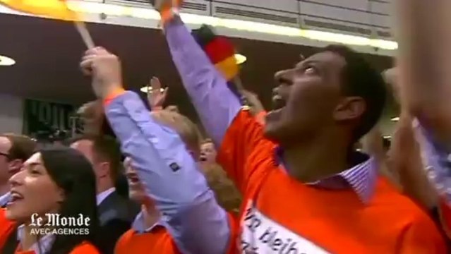 Angela Merkel célèbre sa victoire