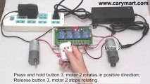 4-Channel High Power Remote Control Switch Controls 2 Motors to Rotate in Positive and Reversal Direction