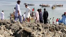 Methane gas rises from island created by Pakistan quake