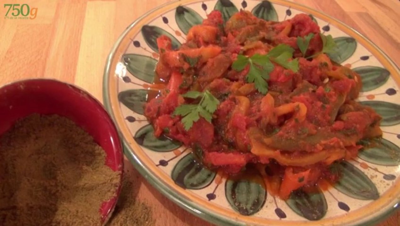 Recette de Chakchouka ou Salade de poivrons grillés et tomates - 750 Grammes