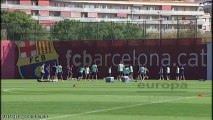 Barça entrena antes del partido contra la Real Sociedad