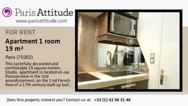 Studio Apartment for rent - Montorgueil, Paris - Ref. 8667