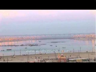 Early morning view of Prayaga during Ardh Kumbh Mela