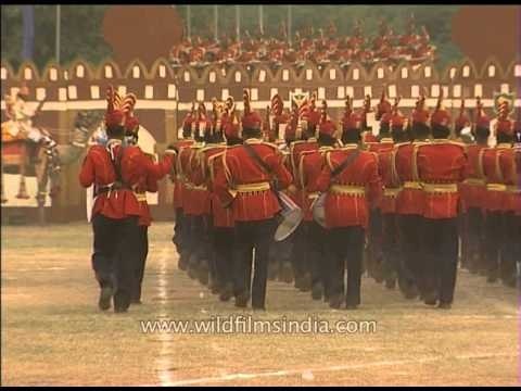 Border Security Force marching contingent at the celebration of BSF Tattoo day