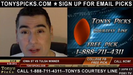 Download Video: Tulsa Golden Hurricane vs. Iowa St Cyclones Pick Prediction NCAA College Football Odds Preview 9-26-2013