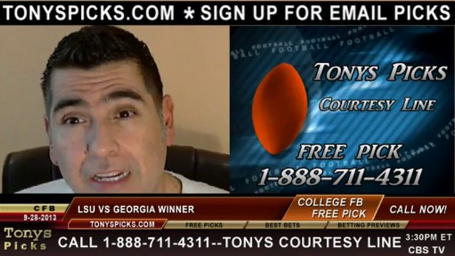 Georgia Bulldogs vs. LSU Tiger Pick Prediction NCAA College Football Odds Preview 9-28-2013