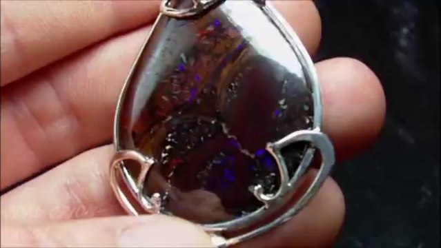 AB62 - BIJOU OPAL ORION - Pendentif Argent 950 et Opale Koroit Australie Queensland