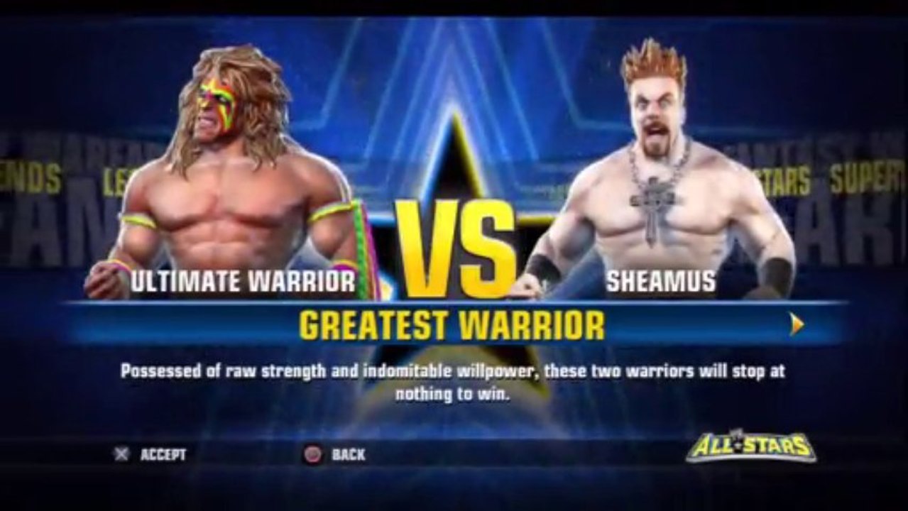 PS3 - WWE All-Stars - Fantasy Warfare - Greatest Warrior - Ultimate Warrior vs Sheamus