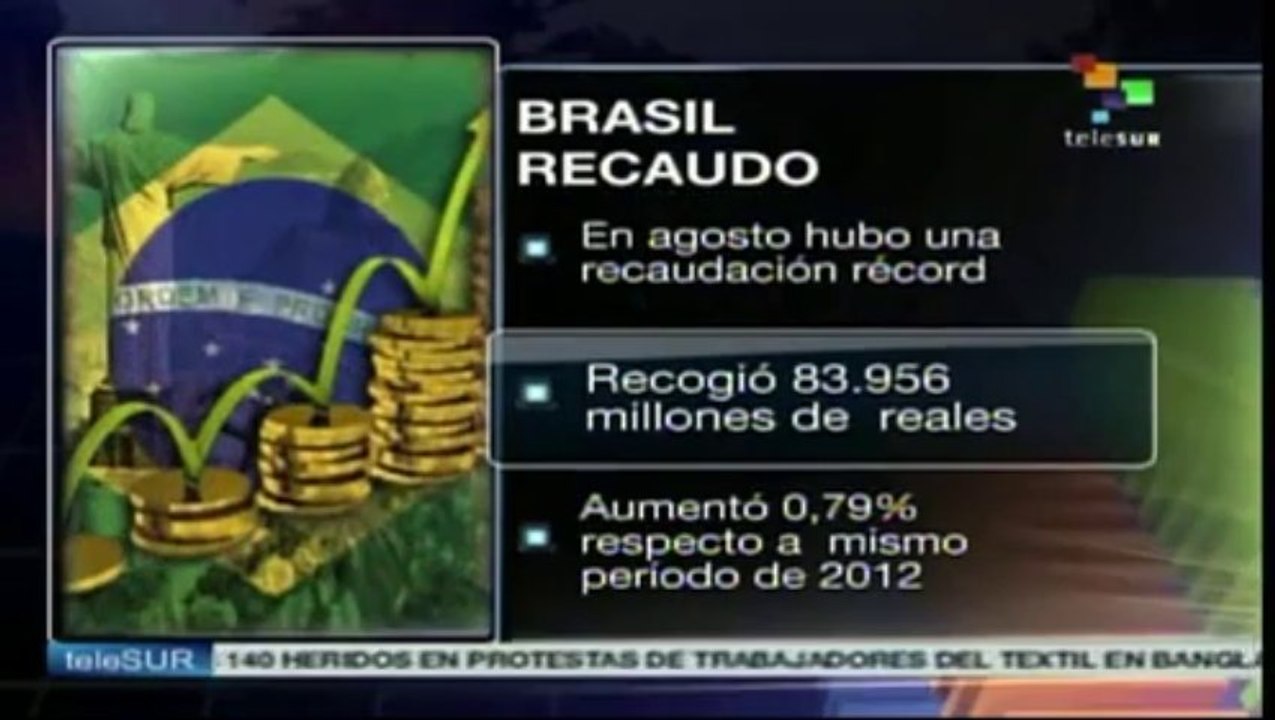 Brasil alcanza recaudación récord en agosto