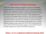 SAP HANA ONLINE TRAINING AND PLACEMENTS@www.magnifictraining.com