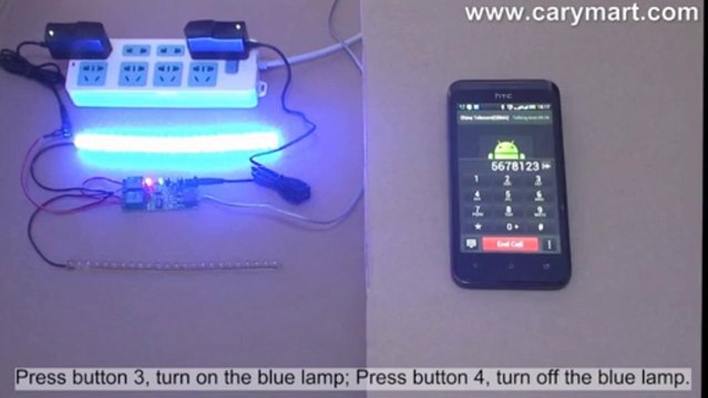 2-Channel Wireless Telephone Remote Control Switch On and Off 2 LED Lamps