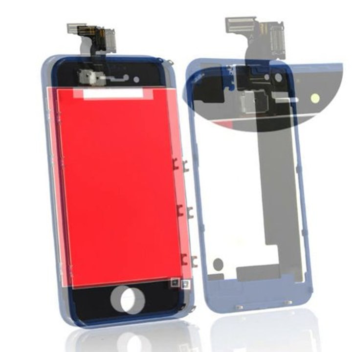 Hytparts.com-iPhone 4S Metalic Mirror Blue Conversion Kit Front Digitizer Screen Back Cover