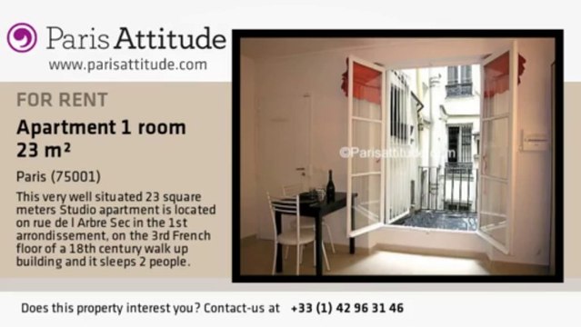 Studio Apartment for rent - Louvre, Paris - Ref. 2629