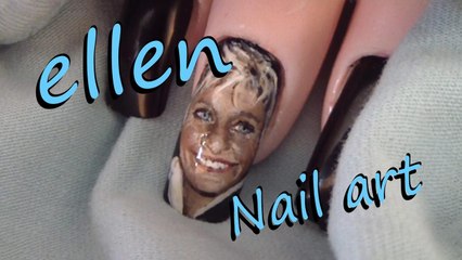 Ellen Degeneres inspired nail art design
