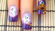 Halloween: *Pumpkin, Ghosts & Tombstone* 3D Acrylic Nail Art Design Tutorial