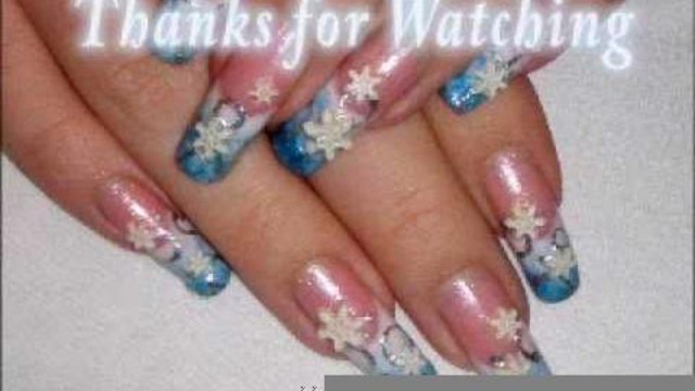 Christmas/Winter #6: *Elegant Snowflakes* Easy 3D Acrylic Nail Art Design