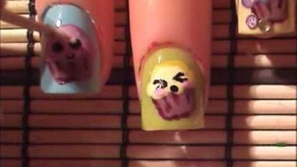 Sweets: *Mini Cupcakes Nail Art Design* - Short Nails