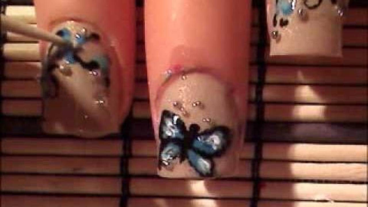 *Simple Butterfly Nail Art Design* - Short Nails