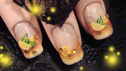 *Orange juice* inspired - easy nail art design