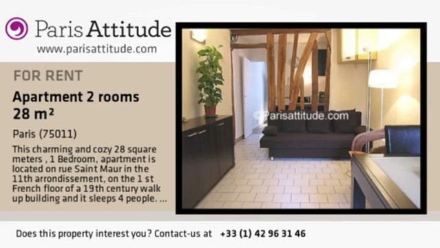 1 Bedroom Apartment for rent - Belleville, Paris - Ref. 7443