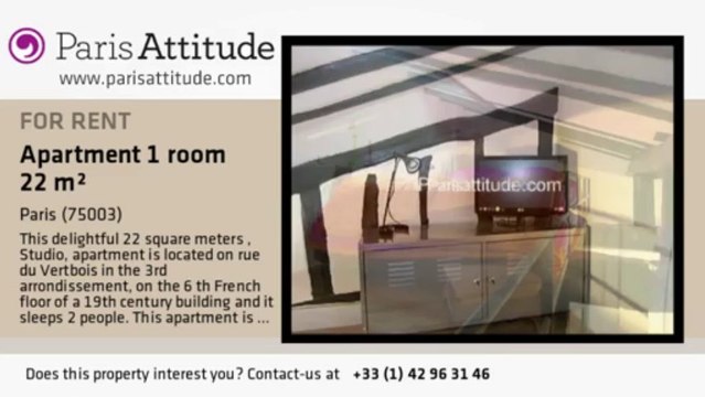 Studio Apartment for rent - Arts et Métier, Paris - Ref. 6887