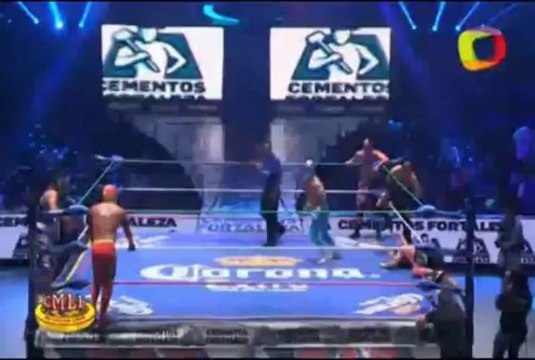 Fuego, Rey Cometa, Stuka Jr. vs Ishii, Namajague, Shigeo Okumura (CMLL)