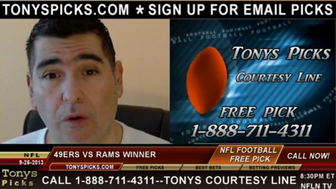 St Louis Rams vs. San Francisco 49ers Pick Prediction NFL Pro Football Odds Preview 9-26-2013