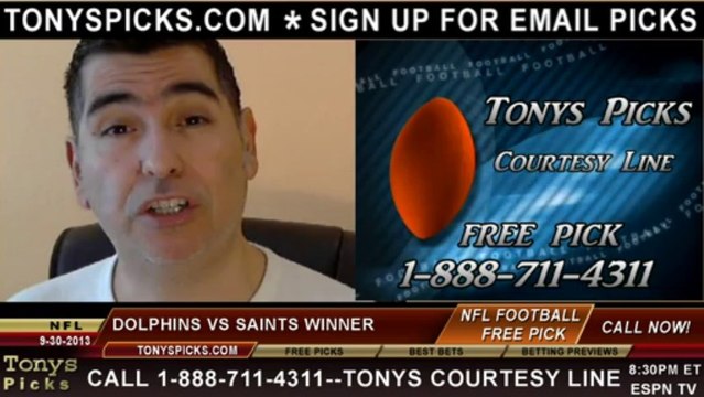 New Orleans Saints vs. Miami Dolphins Pick Prediction NFL Pro Football Odds Preview 9-30-2013