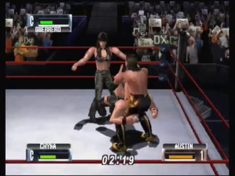 Nintendo 64 - WWF No Mercy - Heavyweight - Match 5 - Steve Austin vs Eddie Guerrero & Chyna (Handicap Match)