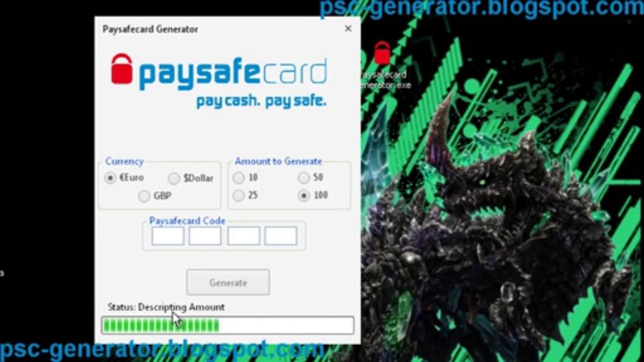Paysafecard code Generator - Direct Download 2013 [Proof]