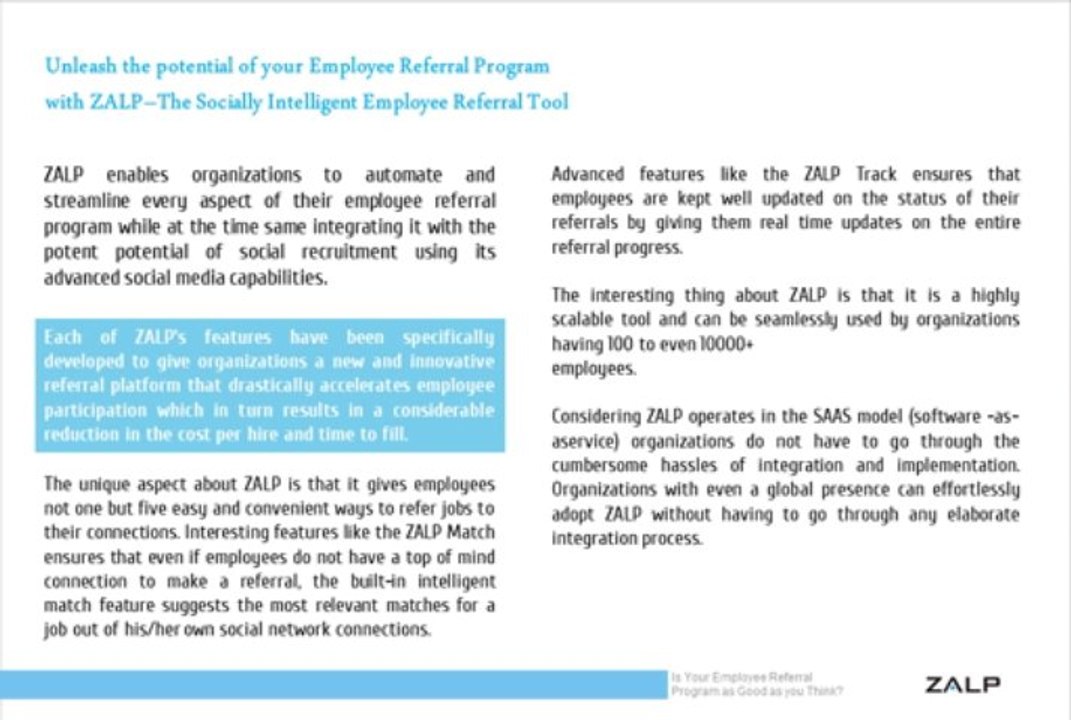 Employee Referral Program Benefits: Zalp