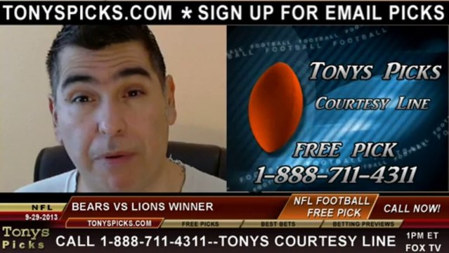 Detroit Lions vs. Chicago Bears Pick Prediction NFL Pro Football Odds Preview 9-29-2013