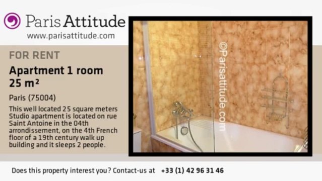 Studio Apartment for rent - St Paul, Paris - Ref. 2051