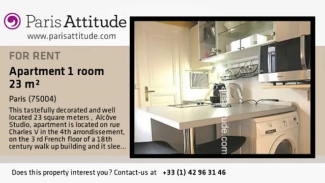 Alcove Studio Apartment for rent - Place des Vosges, Paris - Ref. 7719