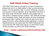 SAP HANA ONLINE TRAINING GURGAON|www.magnifictraining.com