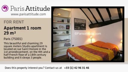 Studio Apartment for rent - Palais Royal, Paris - Ref. 435