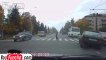 Car crash and pedestrian hit in the same time! Only possible in Russia!