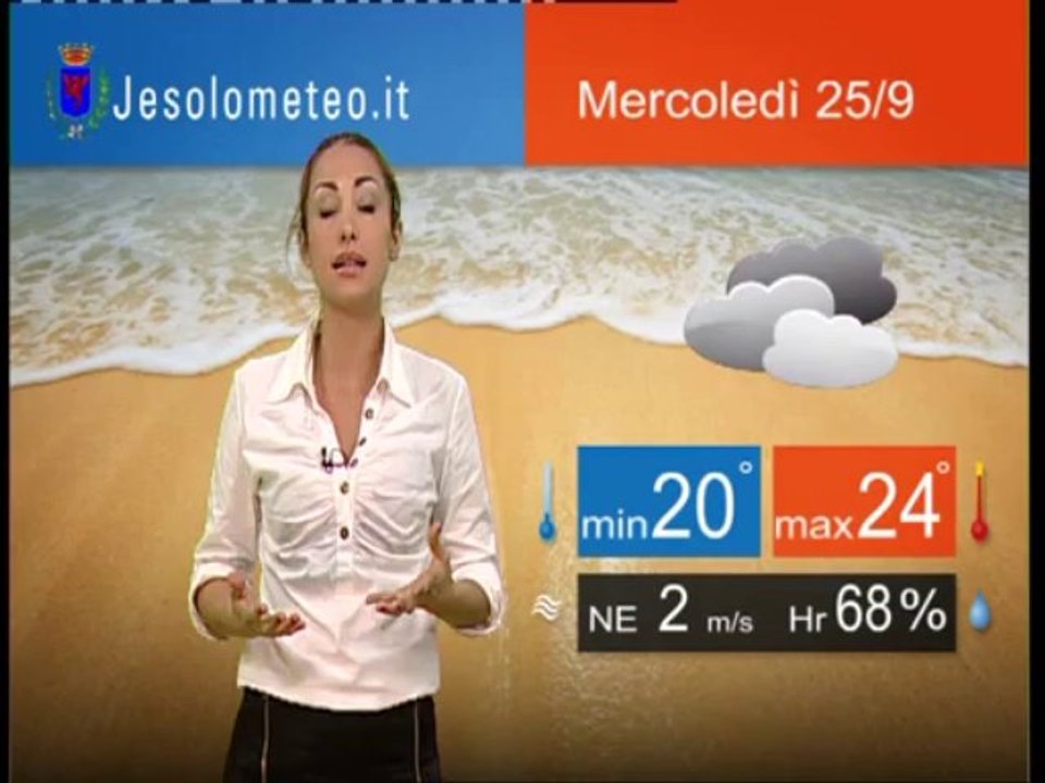 PREVISIONI DEL TEMPO JESOLO MERCOLEDI'  25 SETTEMBRE 2013