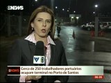 Estivadores ocupam terminal e dois navios no Porto de Santos