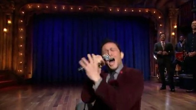 Great Lip Sync Battle on music classics during Late Night Show!! J.Gordon-Levitt, S.Merchant & J.Fallon