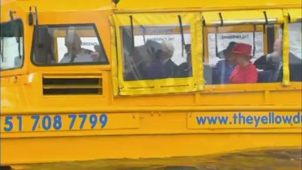 Dramatic footage of fire on Duck boat in central London