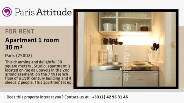 Studio Apartment for rent - Opéra, Paris - Ref. 8443