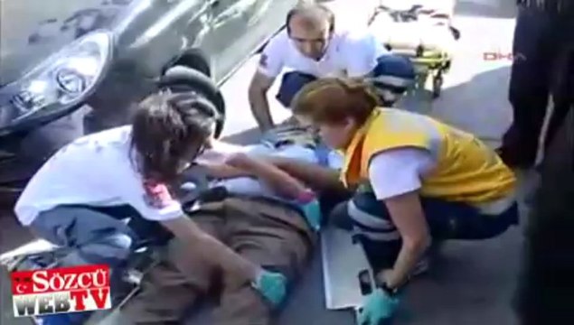 Kafasına piknik tüpü düştü