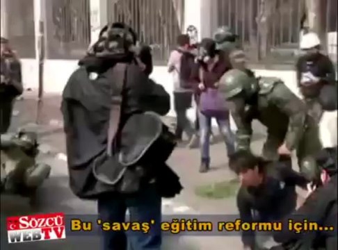 Şili sokakları savaş alanına döndü