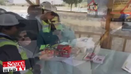 Trafik ekiplerinden bayram ikramı