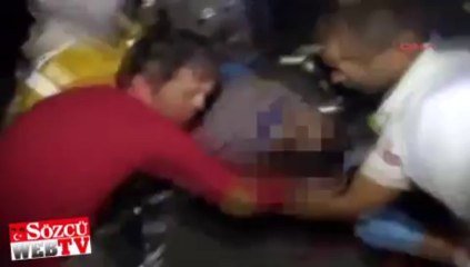 Otomobil ile aydınlatma direği arasında can pazarı