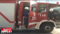 Şişli’de servis minibüsü yandı