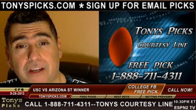 Arizona St Sun Devils vs. USC Trojans Pick Prediction NCAA College Football Odds Preview 9-28-2013